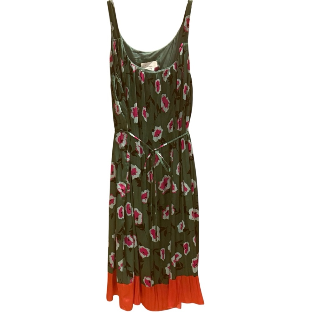 Anthropologie Mireille Pleated Floral Midi Dress Size Medium